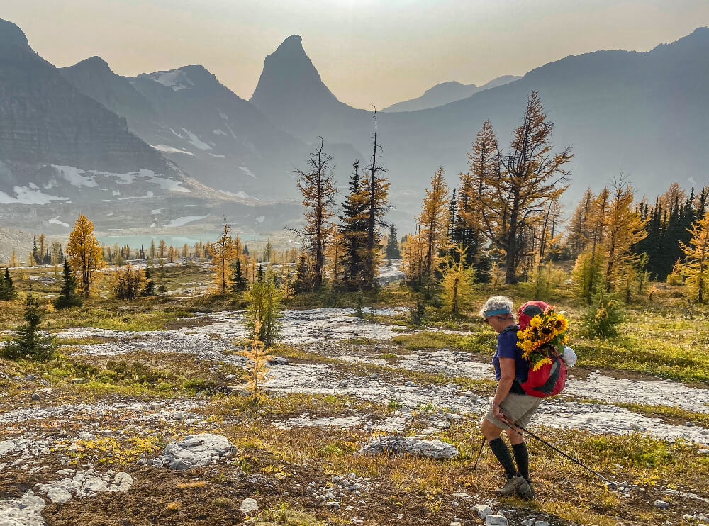 Guided hike to Talus Lodge through mountain valley